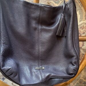 Coach Dark Purple Leather Hobo Bag